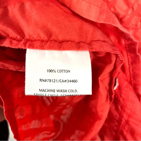 Eileen Fisher Red Orange Cotton Blouse Tank Top Medium - Picture 5 of 5